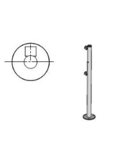 Стойка ограждения с отверстием под фиксатор 2 муфты L-образная, Oxgard Стойка ограждения с отверстием под фиксатор L-образная, 2 муфты слева (ВЗР 1996.09.52) в Ессентуках Ограждения Pintop.ru