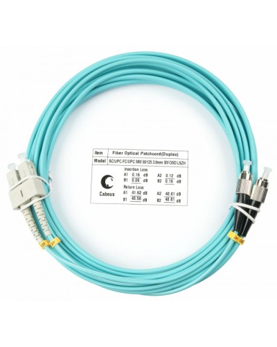 Шнур оптический duplex SC-FC 50/125 mm OM3 25м LSZH Cabeus FOP-50-SC-FC-25m в Ессентуках Патч-корды и пигтейлы Pintop.ru