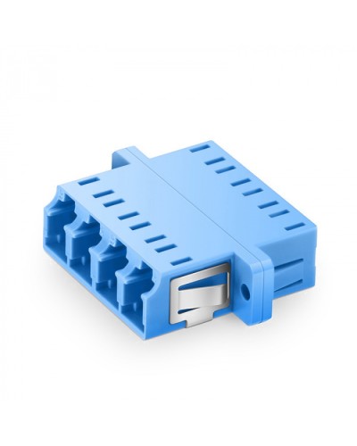 Оптический адаптер OS2, квадро LC, с фланцами, синий Eurolan (36A-S2-4L-02BU) в Ессентуках Проходные адаптеры и розетки оптические Pintop.ru