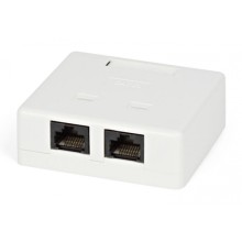 Розетка компьютерная RJ-45(8P8C) Hyperline SB1-2-8P8C-C5e-WH