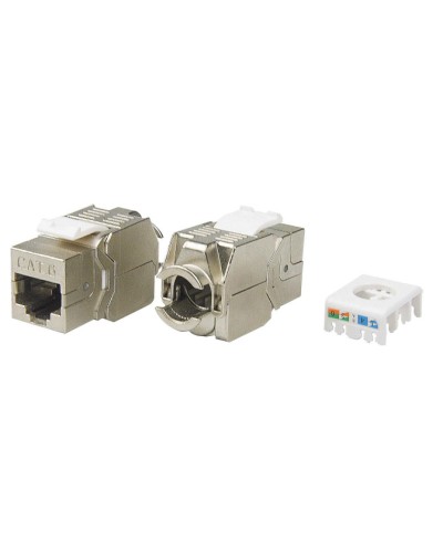 Вставка Keystone Jack RJ-45(8P8C) Hyperline KJ8-8P8C-C6-180-TLS-SH-F-WH в Ессентуках Модули Keystone Pintop.ru