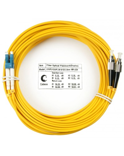 Шнур оптический duplex LC-FC 9/125 sm 10м LSZH Cabeus FOP(d)-9-LC-FC-10m в Ессентуках Патч-корды оптические Pintop.ru