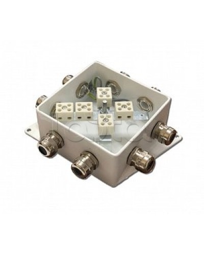 Коробка монтажная огнестойкая Гефест КМ-О (10к*10,0)-IP66-120х120, восемь вводов в Ессентуках Распределительные коробки Pintop.ru