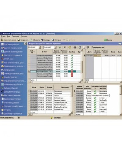 ПО Модуль Учет рабочего времени PERCo-SM07 в Ессентуках Сетевая СКУД Perco Pintop.ru