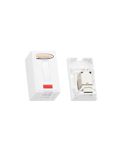 Розетка RJ45 1 порт кат.5e белая (NMC-WO1SD2-FT-ST-WT) NIKOMAX в Ессентуках Розетки компьютерные и телефонные Pintop.ru