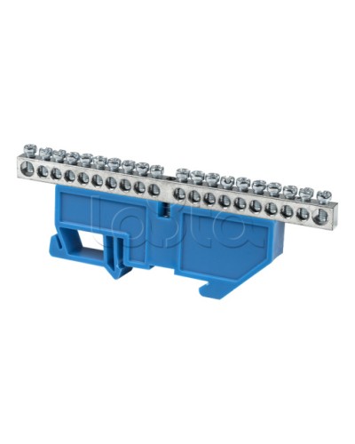 Шина 0 N (6x9мм) 20 отв. цинк синий изолятор на DIN-рейку EKF PROxima (sn1-63-20-d) в Ессентуках Клеммные колодки Pintop.ru