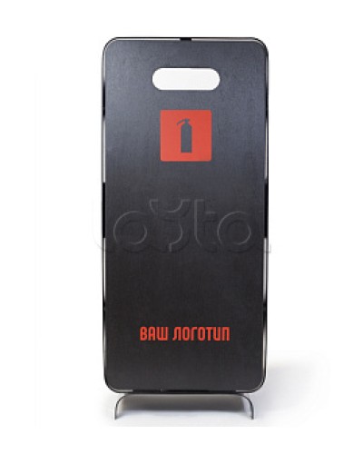 Подставка интерьерная ПРЕСТИЖ черная для огнетушителей высотой до 600 мм с логотипом заказчика ПОЖТЕХНИКА в Ессентуках Аксессуары для огнетушителей Pintop.ru