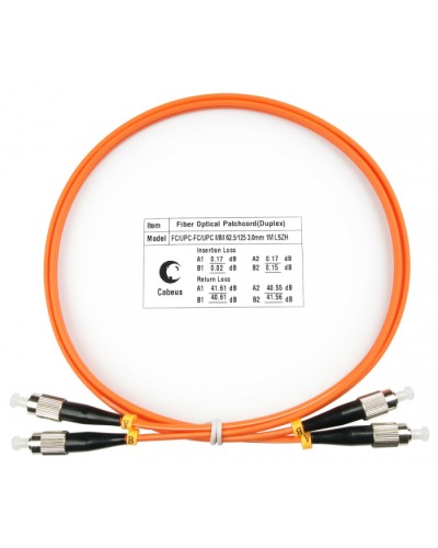 Шнур оптический duplex FC-FC 62,5/125 mm 1м LSZH Cabeus FOP-62-FC-FC-1m в Ессентуках Патч-корды оптические Pintop.ru