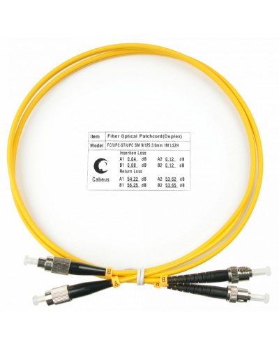 Шнур оптический duplex FC-ST 9/125 SM 1 м LSZH Cabeus FOP(d)-9-FC-ST-1M в Ессентуках Патч-корды оптические Pintop.ru