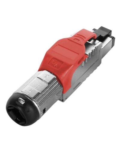 Разъем полевой оконцовки RJ-45 Hyperline (PLUE-8P8C-S-C6A-SH-RD) в Ессентуках Коннекторы Pintop.ru