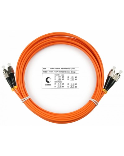 Шнур оптический duplex FC-FC 62,5/125 mm 5м LSZH Cabeus FOP-62-FC-FC-5m в Ессентуках Патч-корды оптические Pintop.ru
