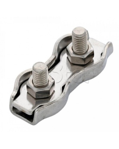 Зажим троса двойной D6мм Duplex (100шт/уп) Промрукав (PR08.3891) в Ессентуках Держатели, клипсы, скобы Pintop.ru