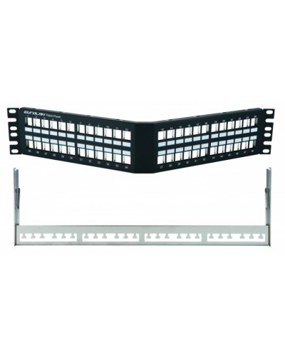 Коммутационная угловая панель 19” наборная, FTP, 2U, 48 портов, черный Eurolan (27A-00-48BL) в Ессентуках Патч-панели Pintop.ru