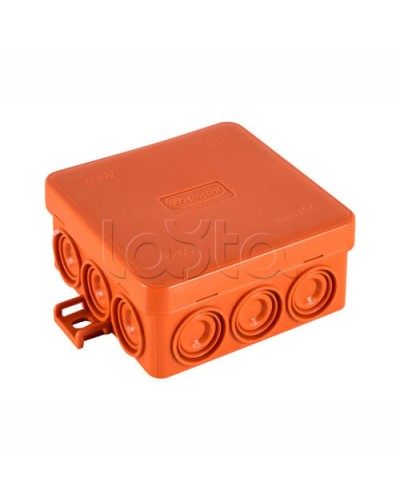 JBL085 Коробка огн. E110, о/п 85х85х38мм, без галогена, 12 вых., IP55, 5P, (0,15-6,0 мм2), цвет оранж. Экопласт (43785HF) в Ессентуках Коробки (ОКЛ) Экопласт Pintop.ru