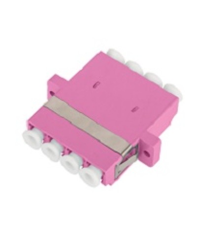 Адаптер NIKOMAX волоконно-оптический, соединительный, многомодовый, стандарта OM4, LC/UPC-LC/UPC, квадро, пластиковый, без шторки, с фланцами, маджента, уп-ка 2шт. в Ессентуках Проходные адаптеры и розетки оптические Pintop.ru