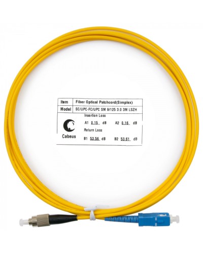 Шнур оптический simplex SC-FC 9/125 sm 3м LSZH Cabeus FOP(s)-9-SC-FC-3m в Ессентуках Патч-корды оптические Pintop.ru