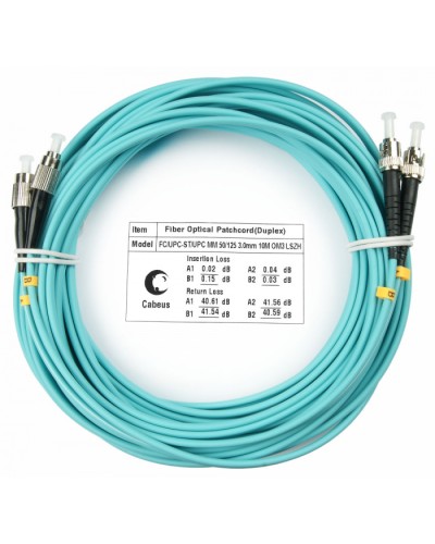 Шнур оптический duplex FC-ST 50/125 mm OM3 10м LSZH Cabeus FOP-50-FC-ST-10m в Ессентуках Патч-корды и пигтейлы Pintop.ru