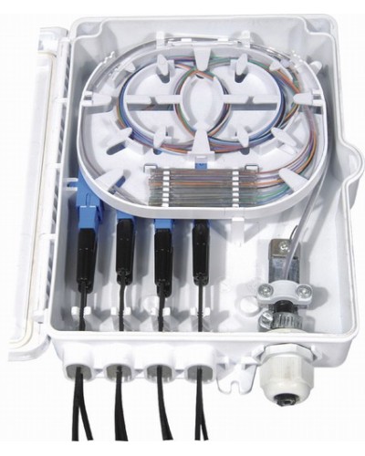 Бокс оптический настенный, 8 портов (SC, duplex LC), без пигтейлов и проходных адаптеров Hyperline FO-WBI-8A-GY в Ессентуках Кросс оптический Pintop.ru