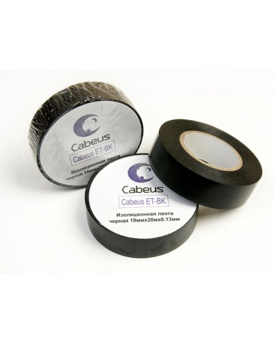 Лента изоляционная (черная) Cabeus ET-BK в Ессентуках Аксессуары для кабель-канала Pintop.ru