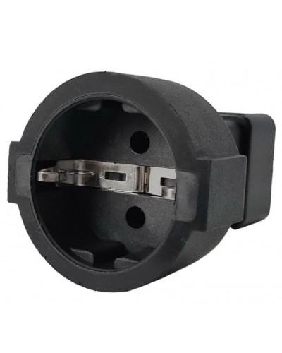 Адаптер переходной, розетка Schuko - вилка C20, 220В, 16А, черный LANMASTER (LAN-PPS/20-BK) в Ессентуках Проходные адаптеры и розетки оптические Pintop.ru