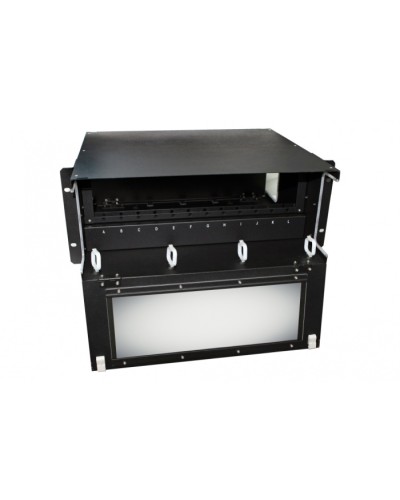Патч-панель 19” универсальная Hyperline FO-19BX-4U-F2-12xSLT-W120H32-EMP в Ессентуках Кросс оптический Pintop.ru