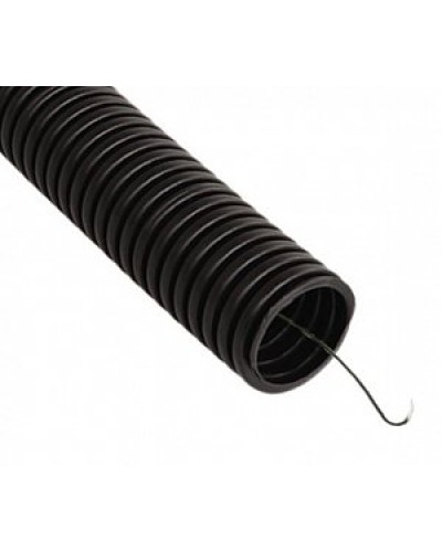 Труба гофрированная ПВХ легкая 350 Н черная с/з д25 (50 м/2600 м уп/пал) Промрукав (PR01.0057) в Ессентуках Труба гофрированная Pintop.ru