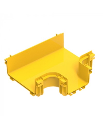 Горизонтальный отвод с лотка 240 мм на лоток 120 мм, желтый LANMASTER (LAN-OT240-HT120/NC) в Ессентуках Аксессуары для лотков Pintop.ru