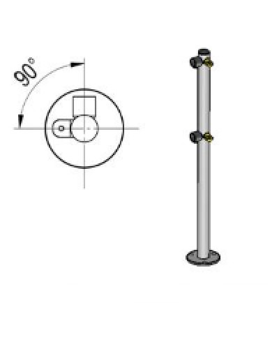Стойка ограждения L-образная под поворотные створку и секцию 2 полупетли с крепежом, 2 муфты с крепежом слева Oxgard Стойка ограждения с 2-мя полупетлями L-образная слева (ВЗР 1996.09.11) в Ессентуках Ограждения Pintop.ru