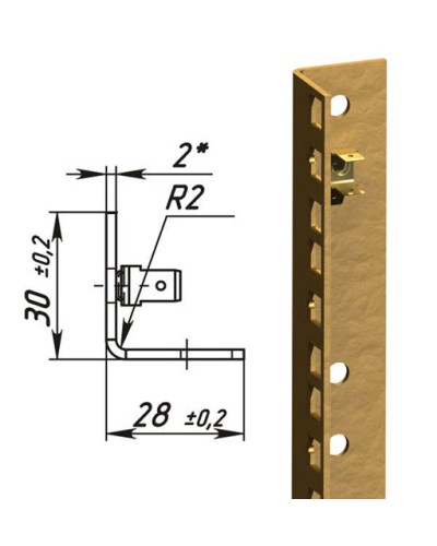 Направляющие L-образные для шкафов 42U (2 шт/уп.) TLK TLK-VNS2-L-42U в Ессентуках Полки для шкафов и стоек Pintop.ru