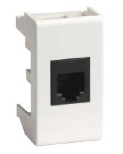 Компьютерная розетка RJ-45, кат.5Е, неэкранированная 8P8C, Hyperline, Dual IDC, белый RAL 9010, DKC 45048 в Ессентуках Розетки компьютерные и телефонные Pintop.ru