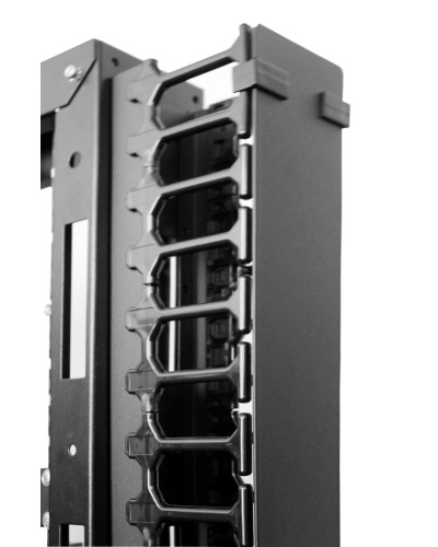 Вертикальный кабельный органайзер с пласт. пальцами для шкафов ШТК-СП-42.6.x, 2 компл ЦМО (ВКО-П-20/42U-9005) в Ессентуках Кабельные органайзеры Pintop.ru