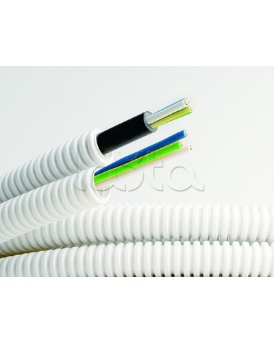 Электротруба ПВХ гибкая гофр. д.20мм, цвет серый, с кабелем ВВГнг(А)-LS 3х2,5мм² РЭК ГОСТ+, 100м DKC 9S920100 в Ессентуках Труба гофрированная Pintop.ru