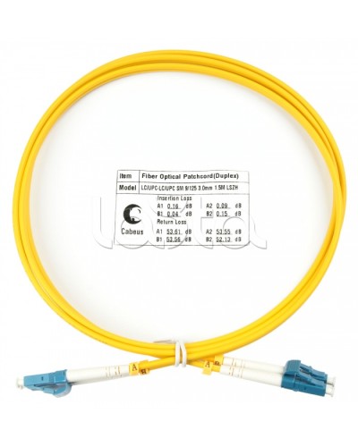 Шнур оптический duplex LC-LC 9/125 SM 1,5 м LSZH Cabeus FOP(d)-9-LC-LC-1,5M в Ессентуках Патч-корды оптические Pintop.ru