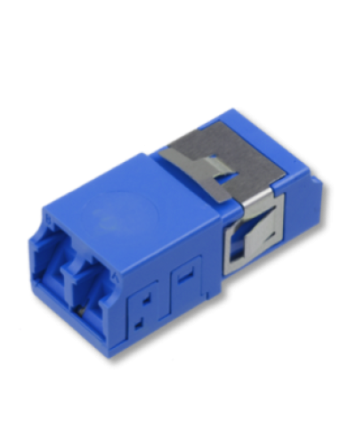 Оптический адаптер OS2, дуплекс LC, без фланцев, со шторками, синий Eurolan (36A-S2-2L-11BU) в Ессентуках Проходные адаптеры и розетки оптические Pintop.ru