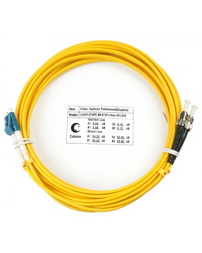 Шнур оптический duplex LC-ST 9/125 sm 7м LSZH Cabeus FOP(d)-9-LC-ST-7m в Ессентуках Патч-корды оптические Pintop.ru