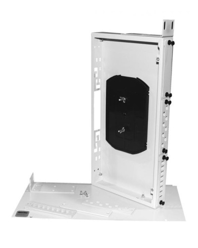 Бокс оптический универсальный 19, от 8 до 24 портов (SC, duplex LC, ST, FC), со сплайс пластиной, без пигтейлов и проходных адаптеров Hyperline FO-19R-1U-3xSLT-W140H42-24UN-GY в Ессентуках Кросс оптический Pintop.ru