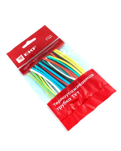 Термоусаживаемая трубка ТУТ нг 4/2 набор:7 цветов по 3шт. 100мм. EKF PROxima (tut-n-4) в Ессентуках Аксессуары для кабель-канала Pintop.ru