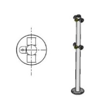 Стойка ограждения с 2-мя полупетлями под поворотную створку или секцию Т-образная по 2 муфты слева и справа Oxgard Стойка ограждения с 2-мя полупетлями Т-образная (ВЗР 1996.09.21)