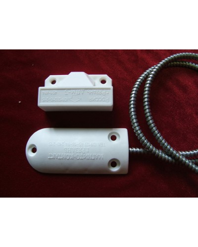 Датчик положения магнитогерконовый Магнито-Контакт ДПМ-3 исп. 06 (металлорукав из нержавеющей стали) в Ессентуках Извещатели охранные Pintop.ru