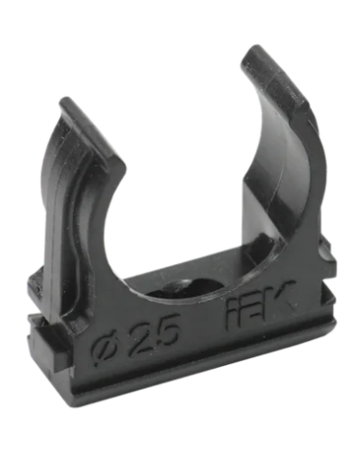 Держатель с защёлкой CF25 черный IEK (CTA10D-CF25-K02-100) в Ессентуках Держатели, клипсы, скобы Pintop.ru