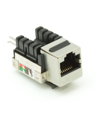 Модуль-вставка типа Keystone, Кат.5e (Класс D), 100МГц, RJ45/8P8C, 110/KRONE, T568A/B, экранированный, металлик, уп-ка 10шт. NETLAN EC-UKJ-SD2-MT-10 в Ессентуках Коннекторы Pintop.ru