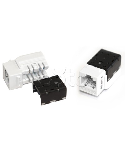 Вставка Keystone Jack RJ-45(8P8C), категория 6A, 110 IDC черная Hyperline (KJNE-8P8C-C6A-90-BK) в Ессентуках Модули Keystone Pintop.ru