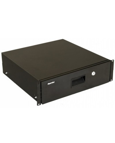 Полка (ящик) для документов с замком Hyperline (TDR3-3U-460-RAL9004) в Ессентуках Аксессуары для стоек и шкафов Pintop.ru