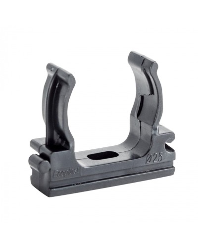 CF25G Держатель (клипса), без галогена, для труб D25мм, цвет чёрный (10шт) Экопласт (41725-10HF-BL) в Ессентуках Держатели, клипсы, скобы Pintop.ru