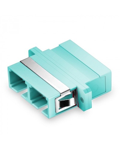 Оптический адаптер, OM3, дуплекс SC, с фланцами, бирюзовый Eurolan (36A-30-2S-02AQ) в Ессентуках Проходные адаптеры и розетки оптические Pintop.ru