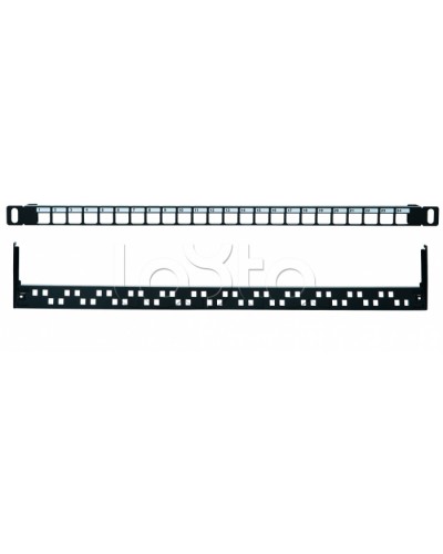 Коммутационная панель 19” наборная, UTP, 0,5U, 24 порта, черный Eurolan (27B-00-24-05BL) в Ессентуках Патч панель Pintop.ru