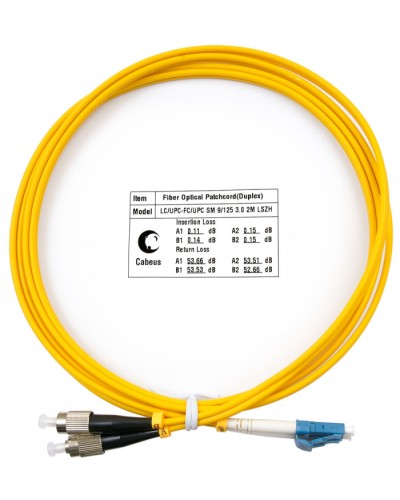 Шнур оптический duplex LC-FC 9/125 sm 2м LSZH Cabeus FOP(d)-9-LC-FC-2m в Ессентуках Патч-корды оптические Pintop.ru
