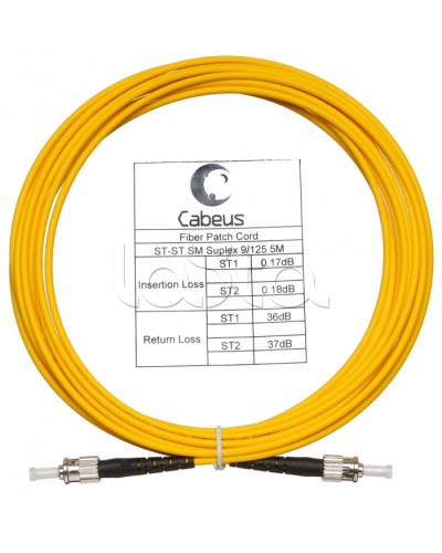 Шнур оптический simplex ST-ST 9/125 sm 5м LSZH Cabeus FOP(s)-9-ST-ST-5m в Ессентуках Патч-корды оптические Pintop.ru