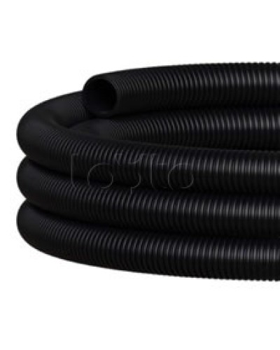 NR110 Двустен. труба ПНД гибкая откр. прокладки, SN12, с зондом, D110мм (50м) чёрн. Экопласт (801110HFR-UF-BL) в Ессентуках Труба гофрированная Pintop.ru