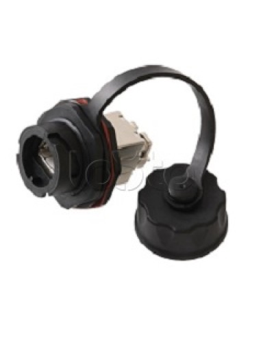 Индустриальный модуль-вставка NIKOMAX, Кат.6a (Класс Ea), 500МГц, RJ45/8P8C, 110/KRONE, T568A/B, экранированный, IP67, с защитной крышкой, черный NIKOMAX (NMC-KJSA2-IS-BK) в Ессентуках Модули Keystone Pintop.ru